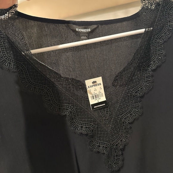 NWT EXPRESS lace combo Long Sleeve shirt S - Picture 3 of 7